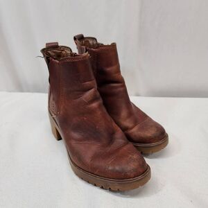 Timberland Women's 6 Averly Brown Leather Chelsea Boots Heeled